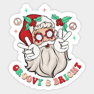 Groovy & Bright Hippie Santa Claus Sticker